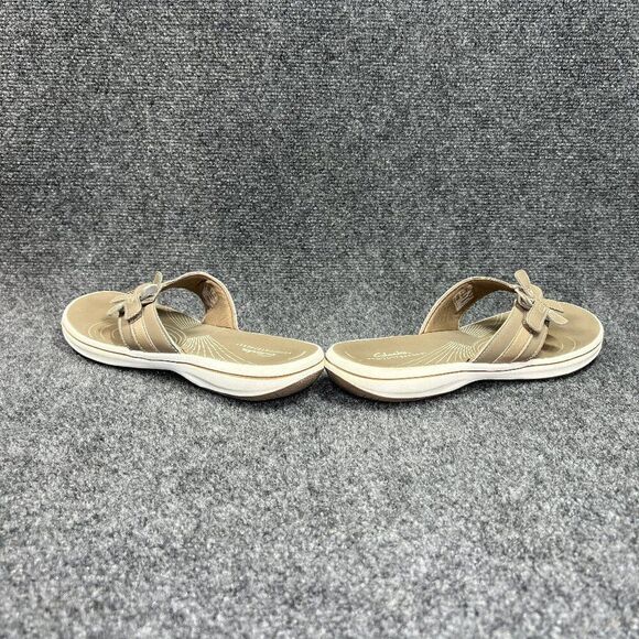 Clarks Cloudsteppers Sandals Women's 10 Tan Comfort Casual Toe Post Flip Flops - Picture 6 of 12